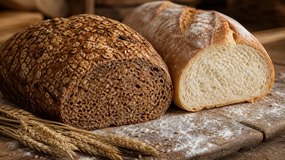 Vollkornbrot und Weißbrot im Vergleich